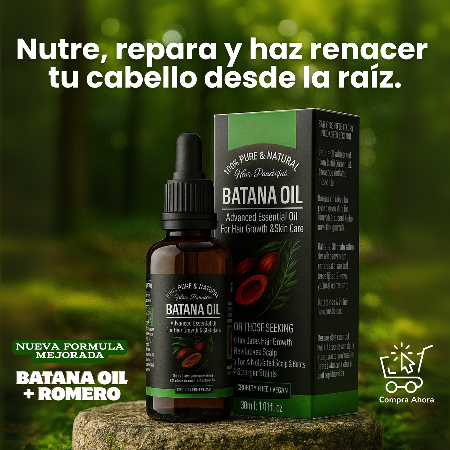 Pagas 1 Llevas 2 | Aceite de Batana ORIGINAL (30ml) + ROMERO | Fórmula Ancestral PREMIUM Para el Crecimiento del Cabello