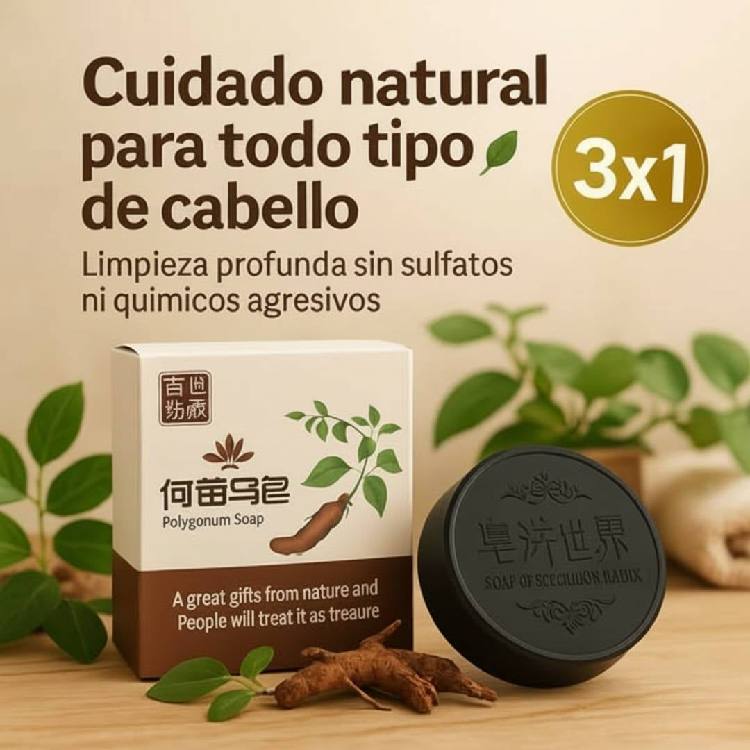 Pagas 1 Llevas 3 | Jabón Polygonum EL ORIGINAL | Fórmula Ancestral PREMIUM Para Aumentar el Volumen del Cabello