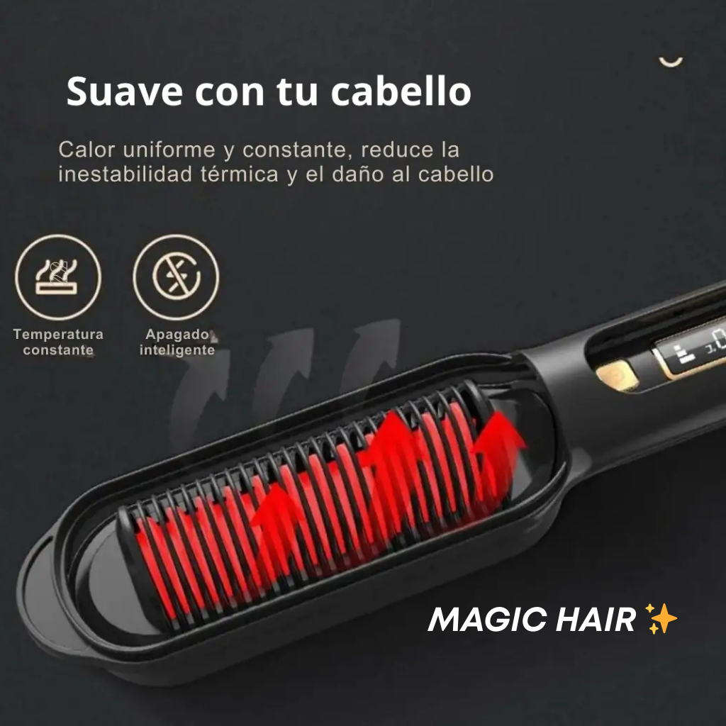 Cepillo Alisador MAGIC-HAIR 2 en 1 ✨👸💃
