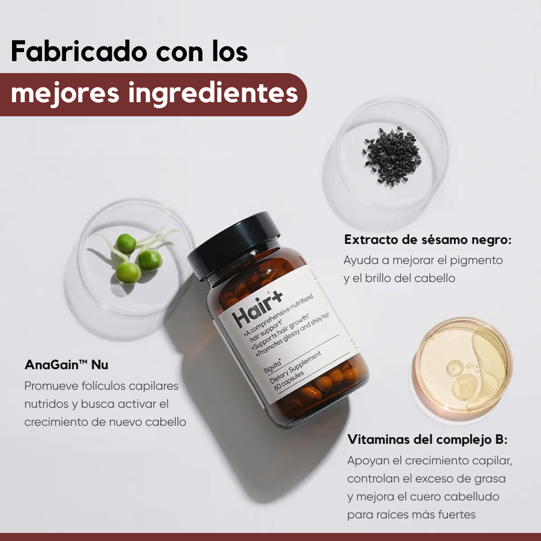 Hair+ x 60 CAPS: El Secreto Ancestral que Reduce la Caída del Cabello y Aumenta el Volumen