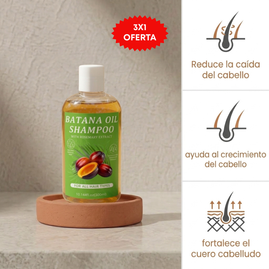 Kit 3x1 | Shampoo Batana ORIGINAL (300ml) + ROMERO | Recupera tu Cabello Perdido en Tan Solo 8 Semanas