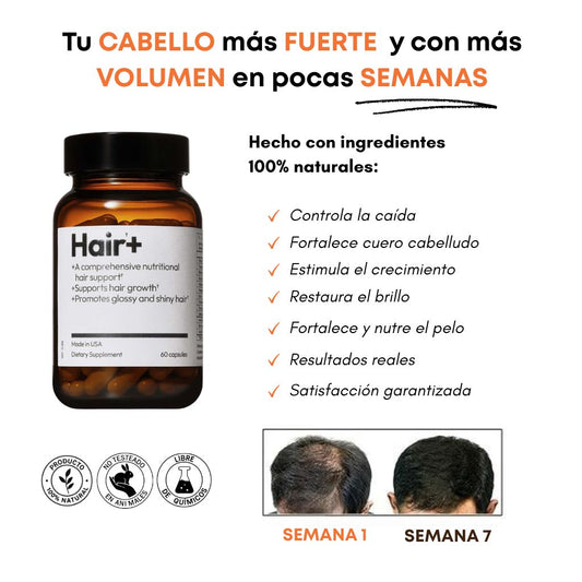 Hair+ x 60 CAPS: El Secreto Ancestral que Reduce la Caída del Cabello y Aumenta el Volumen