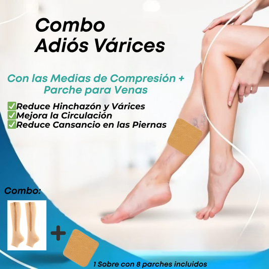 Combo ADIÓS VÁRICES - Medias de compresión + Parche para venas🦵👌