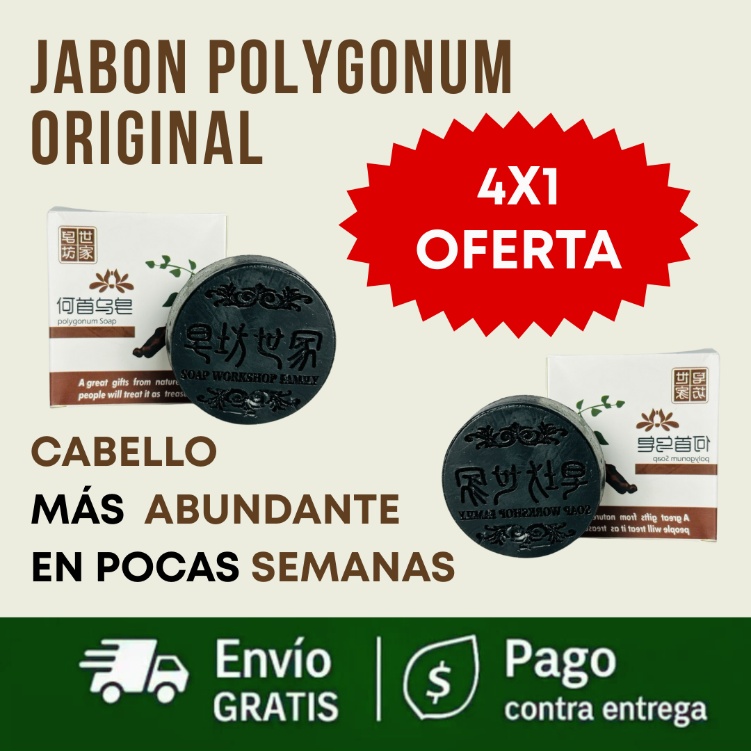 Compras 1 Llevas 4 | Jabón Polygonum EL ORIGINAL | CABELLO MÁS ABUNDANTE EN POCAS SEMANAS