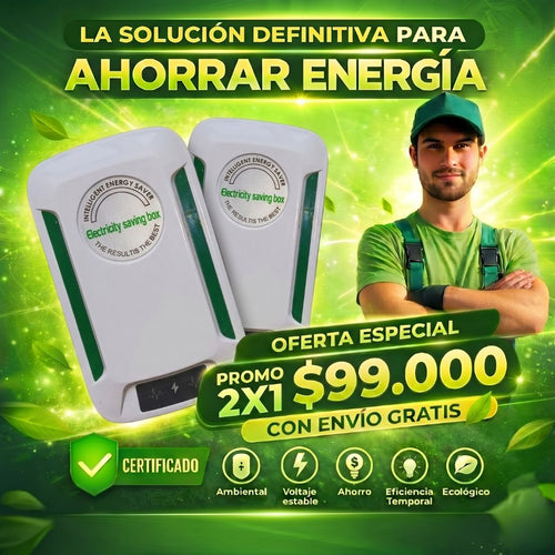 Kit 2x1 | Ahorrador de Energía Powers ÚLTIMO MODELO | Reduce el Consumo de Energía Hasta un 50%