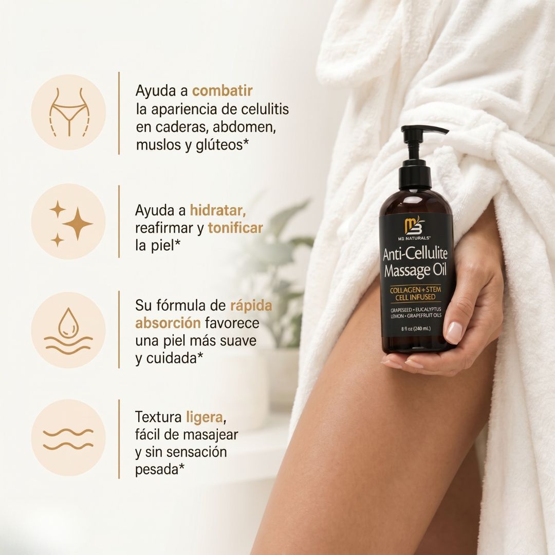 Aceite M3 Naturals EL ORIGINAL | REDUCE LAS ESTRÍAS Y CELULITIS EN POCAS SEMANAS
