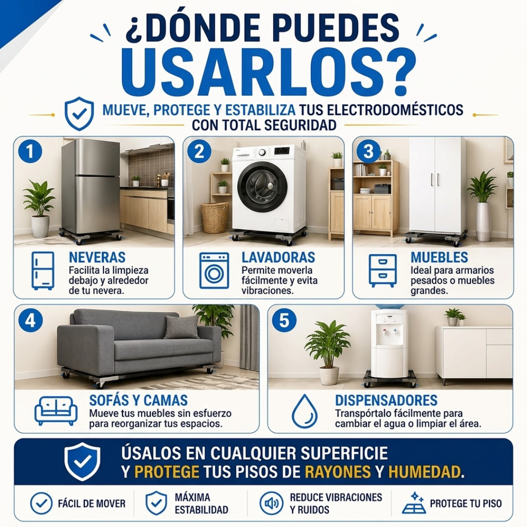 Soportes Base con Ruedas para Electrodomésticos
