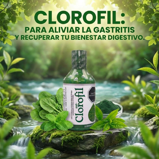 Clorofila Liquida CLOROFIL® (360 ML)  — Formula natural que Alivia la Gastritis en 5 Semanas