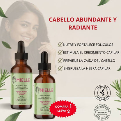 Kit 2X1 | Serum Capilar Mielle + Romero y Biotina | Recupera Tu Cabello Perdido Sin Químicos