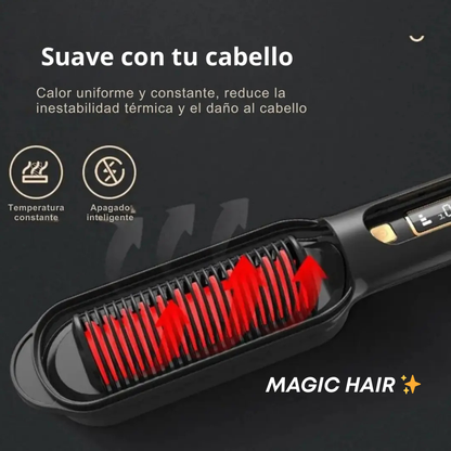 Cepillo Alisador MAGIC-HAIR 2 en 1 ✨👸💃