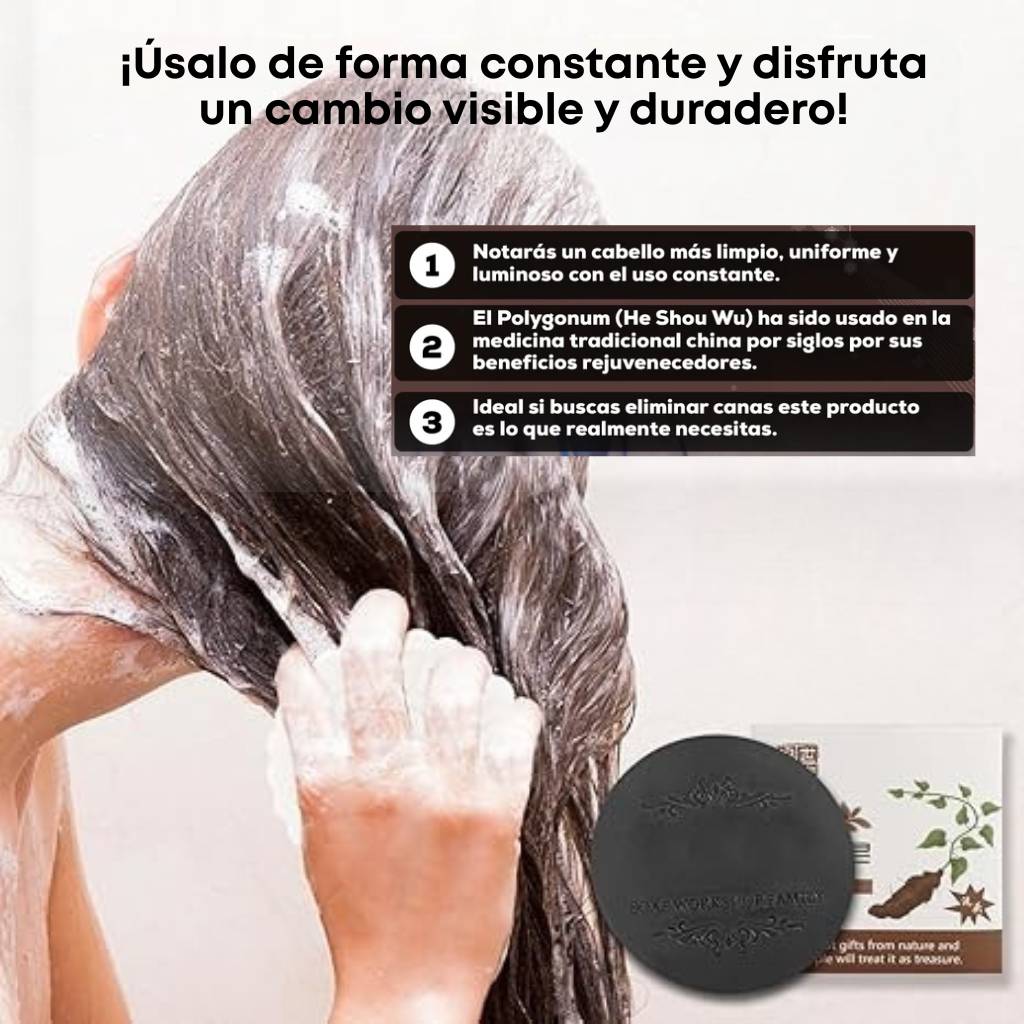 Jabón Polygonum x2 - Recupera la fuerza y el color de tu cabello con ingredientes naturales