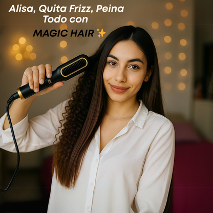 Cepillo Alisador MAGIC-HAIR 2 en 1 ✨👸💃