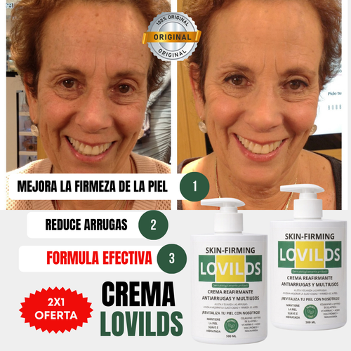 Compras 1 Llevas 2 | Crema Lovilds ORIGINAL (500ml) | Piel Más Firme y con Menos Arrugas En 4 Semanas