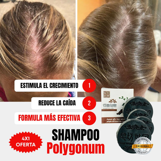 Compras 1 Llevas 4 | Shampoo en Barra Polygonum  EL ORIGINAL | Cabello Más Abundante En 4 Semanas