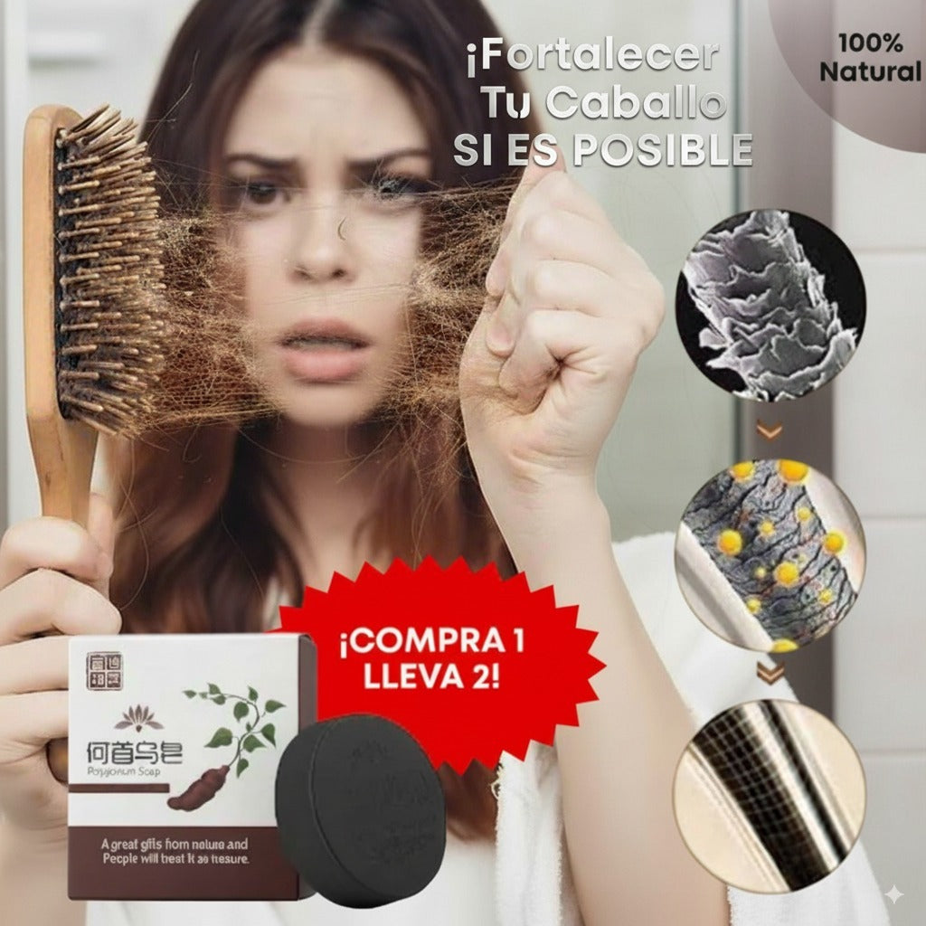 Jabón Polygonum x2 - Recupera la fuerza y el color de tu cabello con ingredientes naturales