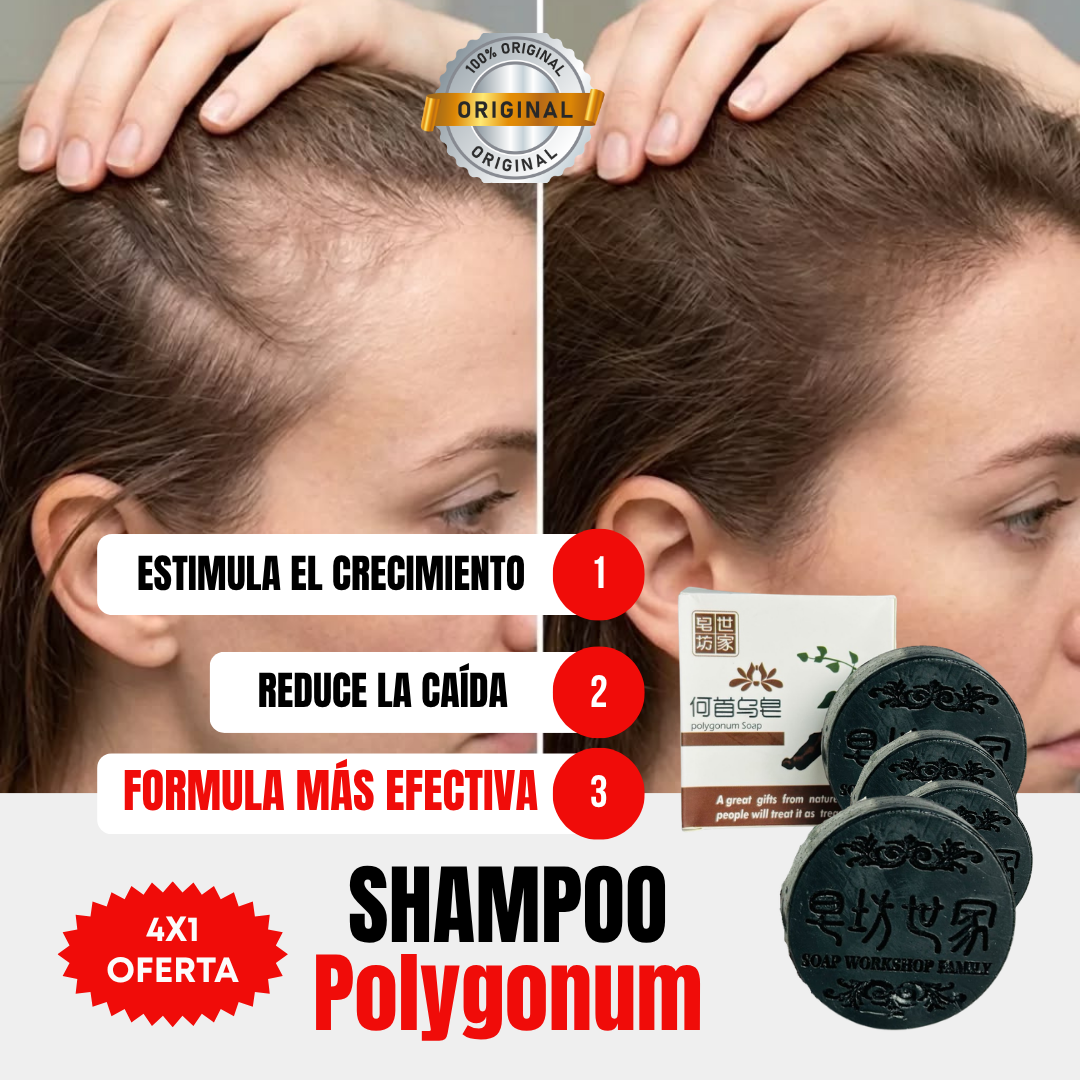 Shampoo en Barra Polygonum EL ORIGINAL (80Gr) + ROMERO | Cabello Más Abundante En 4 Semanas